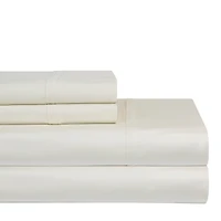 Pointehaven Solid 400 Thread Count Cotton Sateen 4-Pc. Sheet Sets