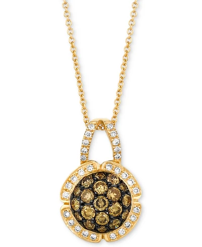 Le Vian Chocolatier Diamond Cluster 18" Pendant Necklace (7/8 ct. t.w.) in 14k Gold