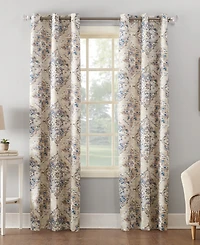 Regina Floral Watercolor Room Darkening Grommet Curtain Panel
