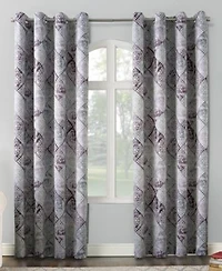 Sun Zero Lawson Distressed Global Tile Print Grommet Curtain Panel Collection