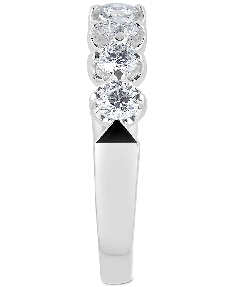 Certified Diamond Scalloped Ring (1 ct. t.w.) 14k White Gold