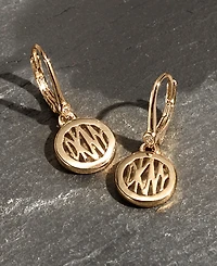 Dkny Logo Circle Drop Earrings