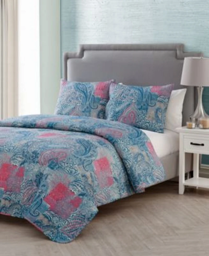 Vcny Home Ava Paisley 3 Pc. Quilt Set