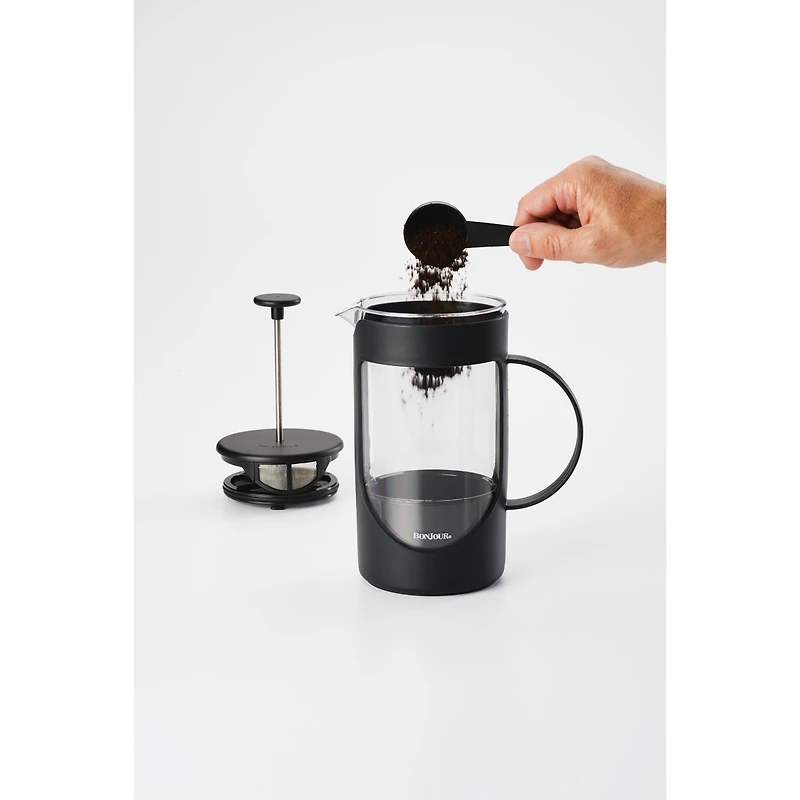 BonJour Coffee Unbreakable 40oz Plastic French Press with Lock and Toss Filter