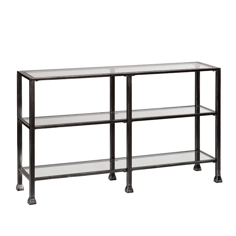 Metal/Glass 3-Tier Console Table