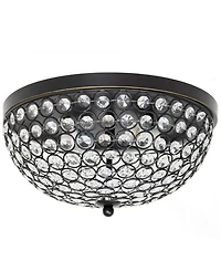 Elegant Designs 2 Light Elipse Crystal Flush Mount Ceiling