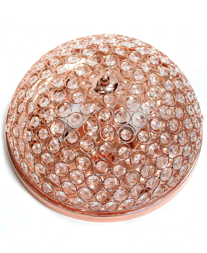Elegant Designs 2 Light Elipse Crystal Flush Mount Ceiling