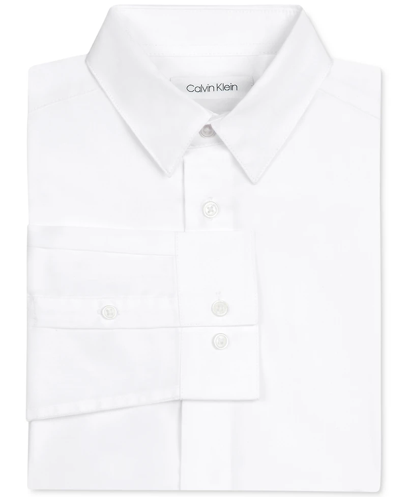 Calvin Klein Little Boys Solid Stretch Poplin Shirt