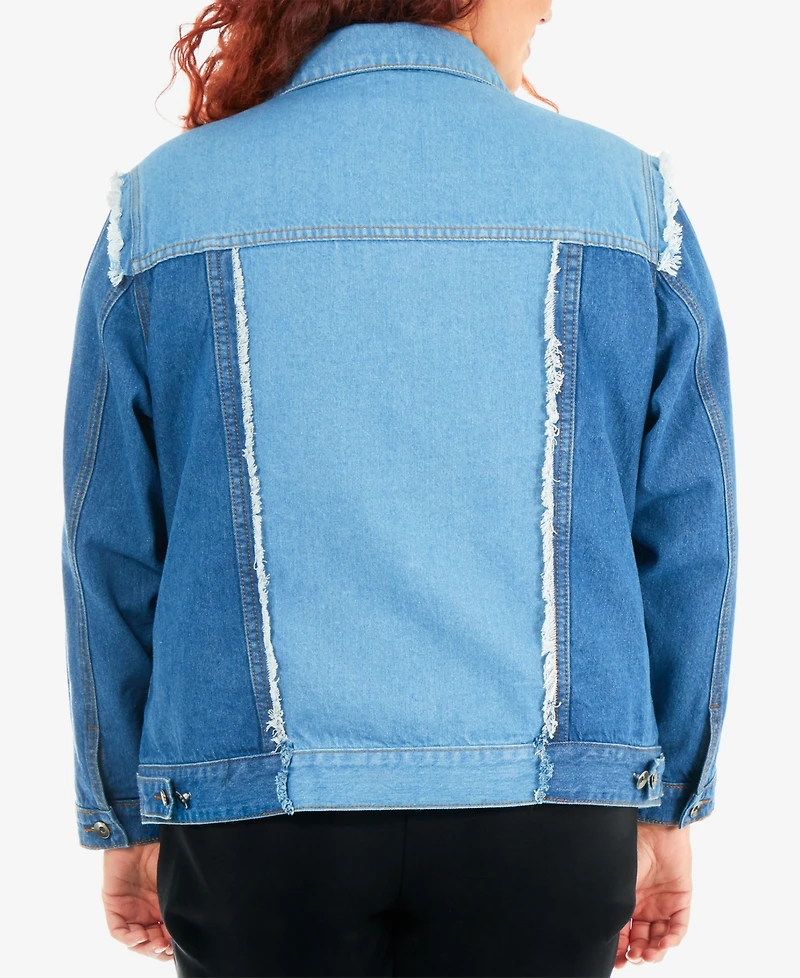 Ny Collection Plus Size Cotton Multi-Wash Denim Jacket