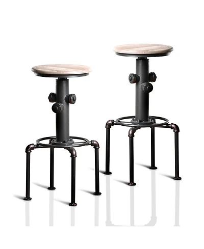 Zina Antique Black Bar Stool (Set of 2)