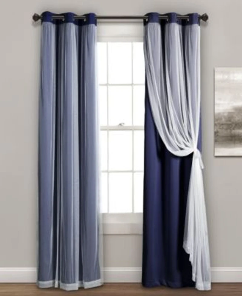 Solid Sheer Layered Blackout Curtain Collection