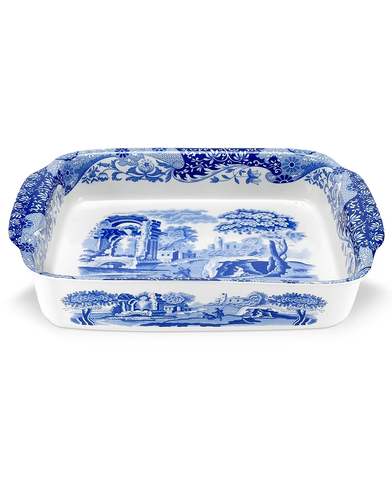 Spode Blue Italian Rectangular Handled Casserole