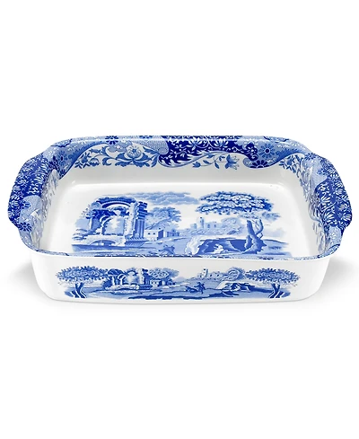 Spode Blue Italian Rectangular Handled Casserole
