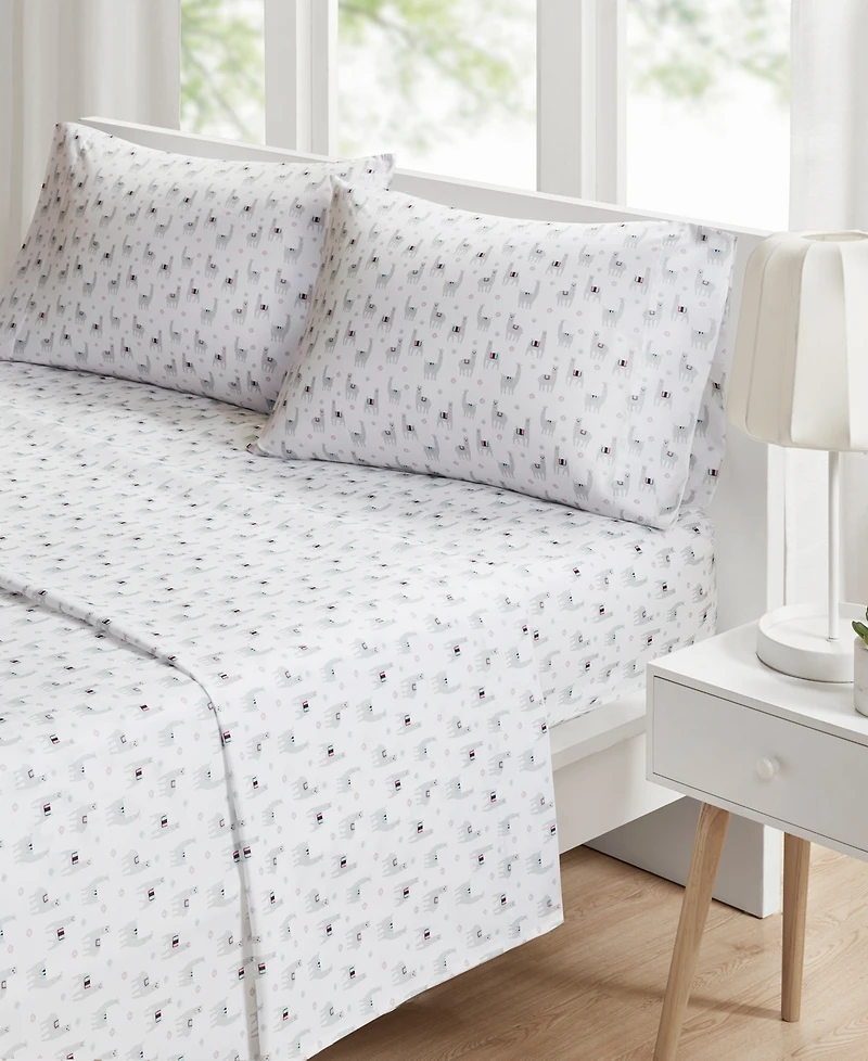 Intelligent Design Novelty Printed Microfiber -Pc. Sheet Set