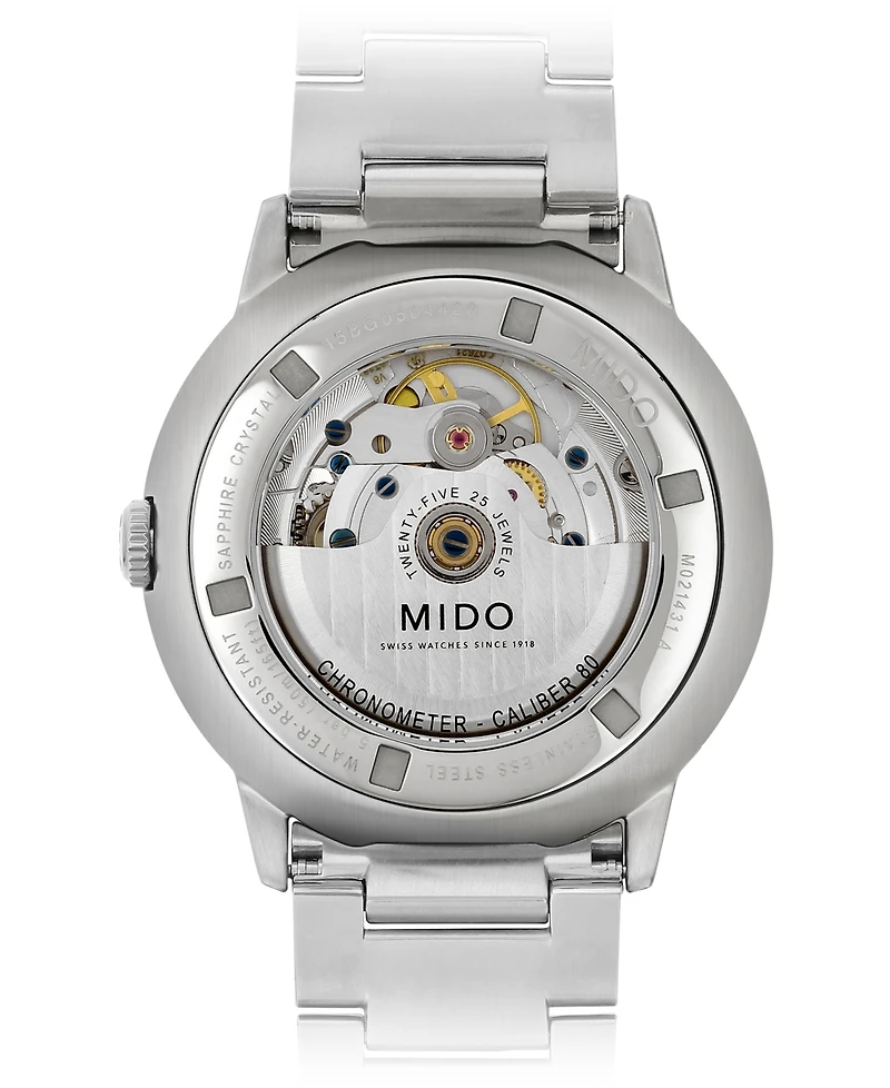 Mido Men's Swiss Automatic Commander Ii Cosc Stainless Steel Bracelet Watch 40mm