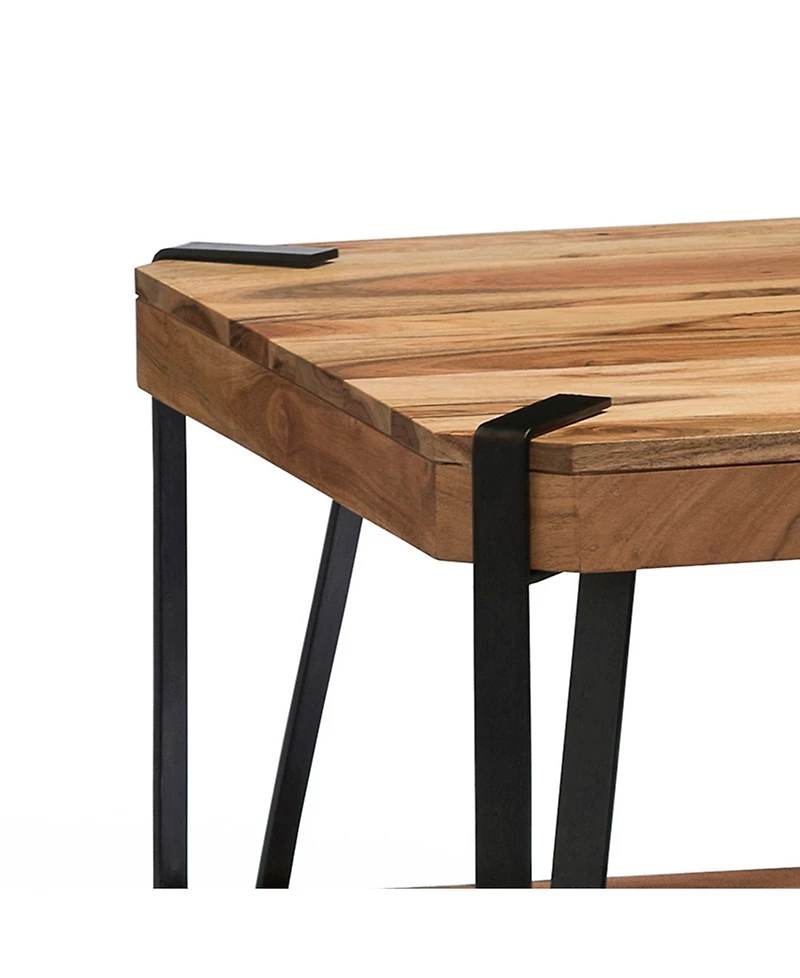 Alaterre Furniture Ryegate Natural Live Edge Solid Wood with Metal Cube Coffee Table