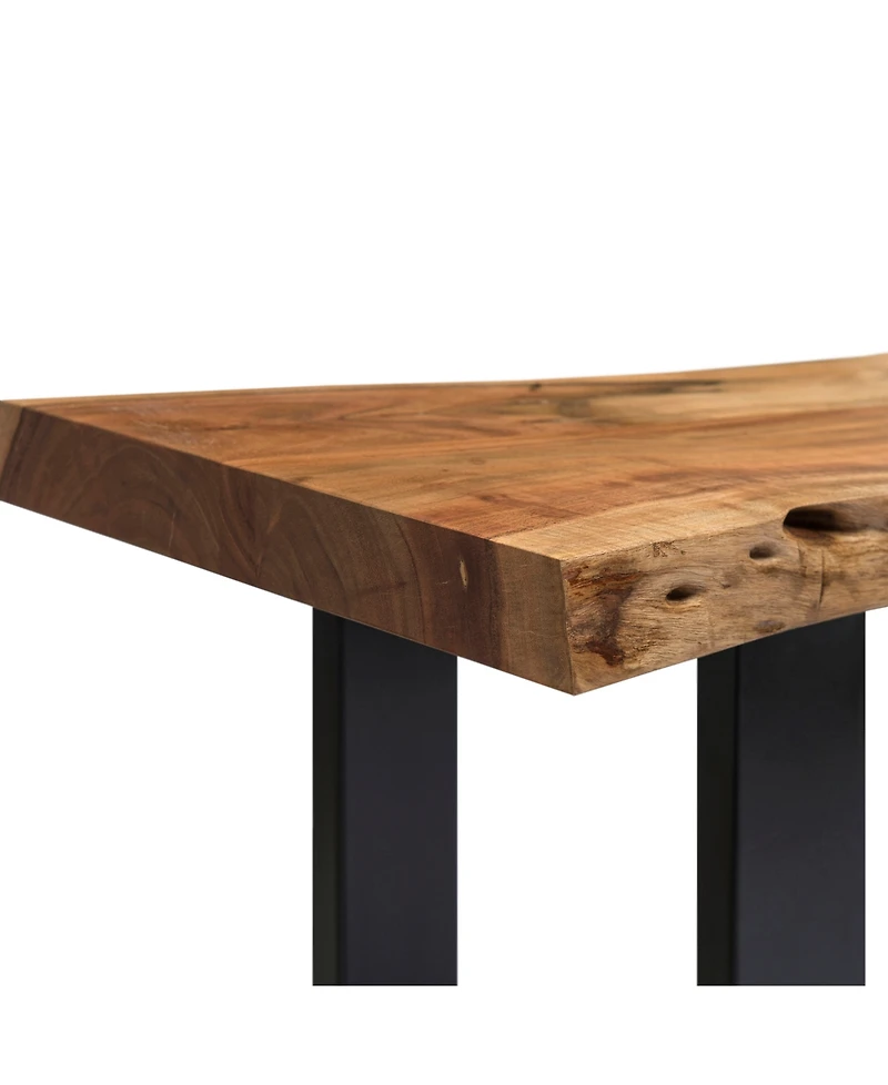 Alaterre Furniture Alpine Natural Live Edge 36" Bench with Coat Hook Set