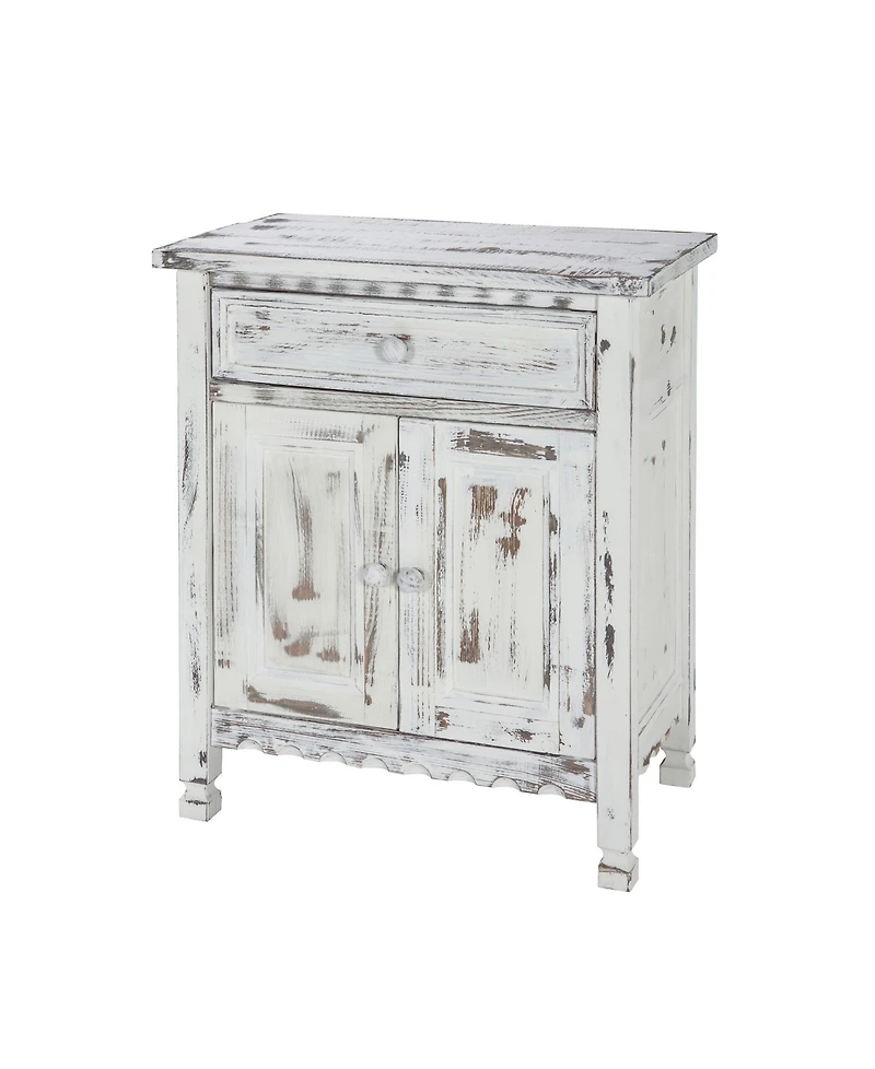 Country Cottage Accent Cabinet, White Antique Finish