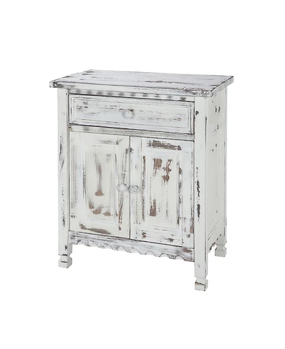 Country Cottage Accent Cabinet, White Antique Finish