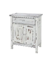 Country Cottage Accent Cabinet, White Antique Finish