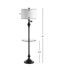 Jonathan Y Cora 60" Metal,Glass Led Side Table and Floor Lamp