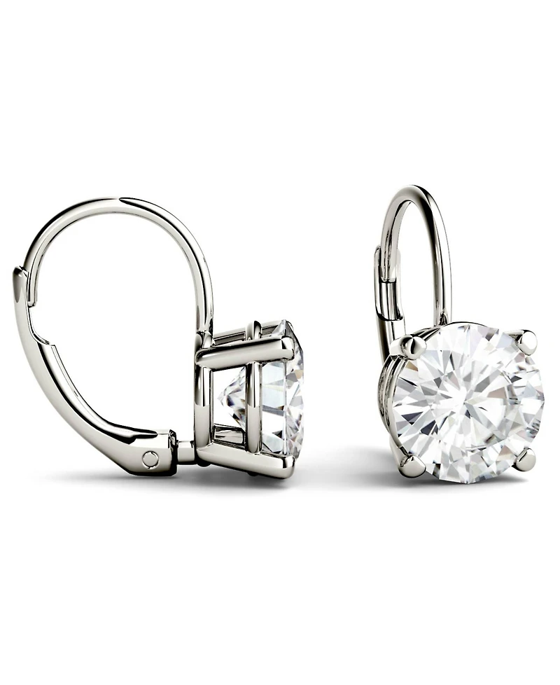Moissanite Leverback Earrings (3 ct. t.w. Diamond Equivalent) 14k White or Yellow Gold