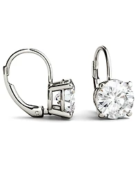 Moissanite Leverback Earrings (3 ct. t.w. Diamond Equivalent) 14k White or Yellow Gold