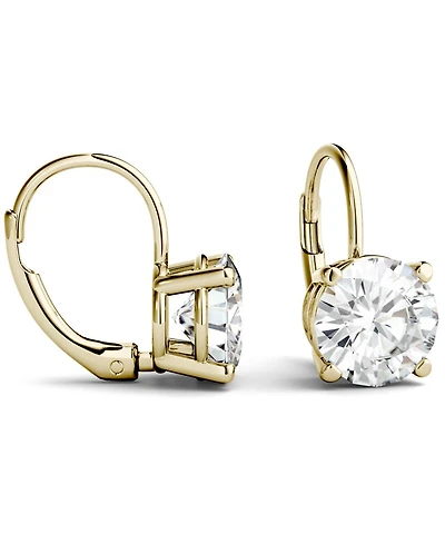 Moissanite Leverback Earrings (3 ct. t.w. Diamond Equivalent) 14k White or Yellow Gold