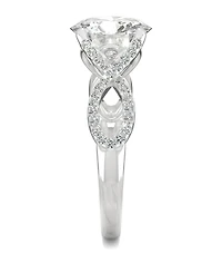Moissanite Round Twisted Shank Ring (2-9/10 ct. tw. Diamond Equivalent) 14k White Gold