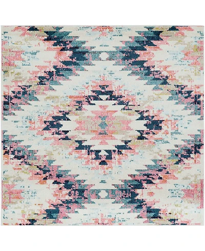 Livabliss Anika Ani-1027 White 6'7" Square Area Rug