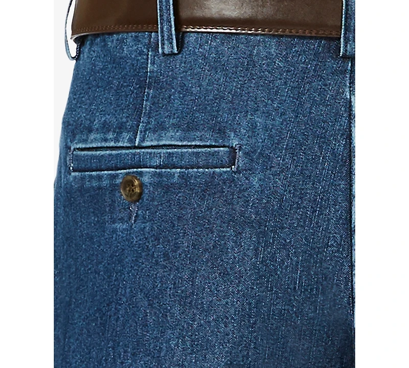 Haggar Men's Stretch Denim Classic-Fit Flat Front Pants