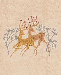 Linum Home Christmas Deer 100% Turkish Cotton Hand Towel