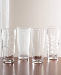Mikasa Cheers Patterned Highball Glasses, Set of 4