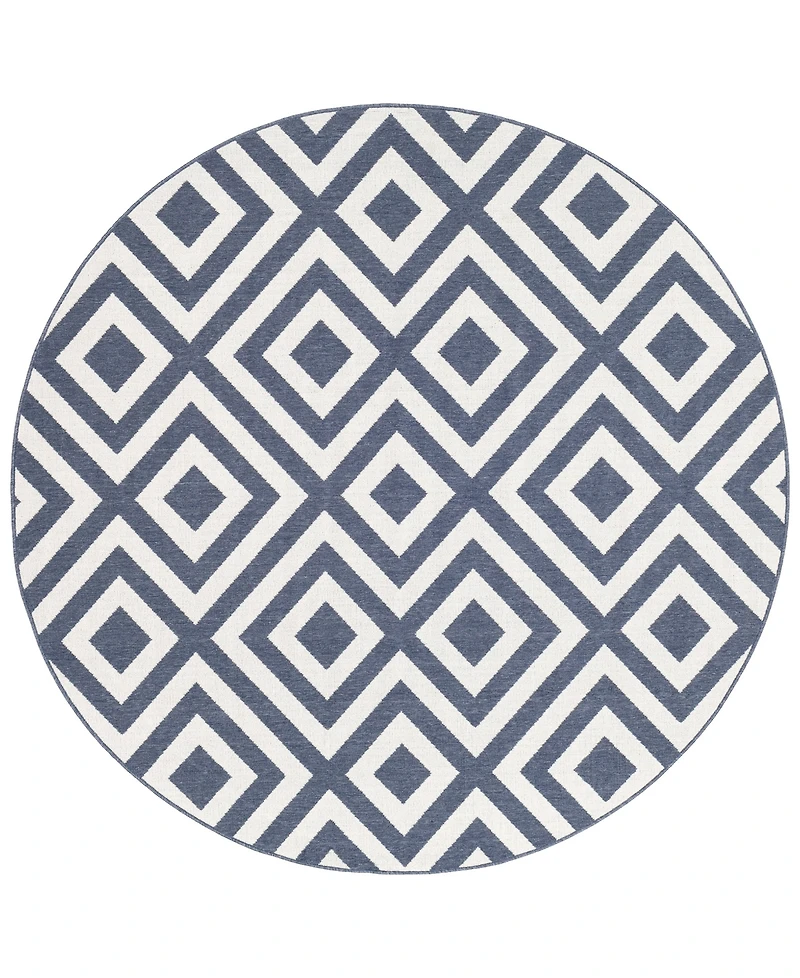 Livabliss Alfresco Alf-9657 Charcoal 8'9" Round Area Rug, Indoor/Outdoor