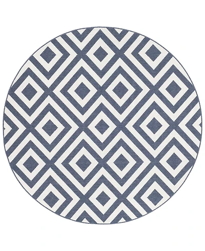 Livabliss Alfresco Alf-9657 Charcoal 8'9" Round Area Rug, Indoor/Outdoor