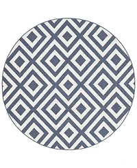 Livabliss Alfresco Alf-9657 Charcoal 8'9" Round Area Rug, Indoor/Outdoor