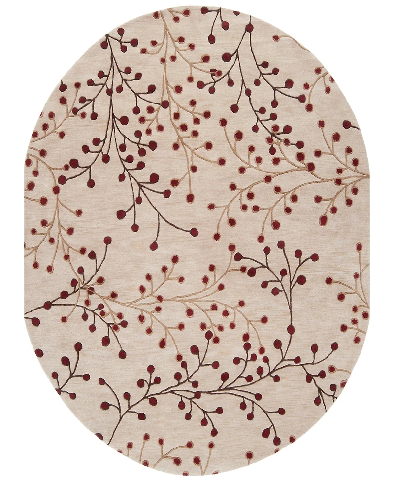 Livabliss Athena Ath-5053 Burgundy 6' x 9' Oval Area Rug