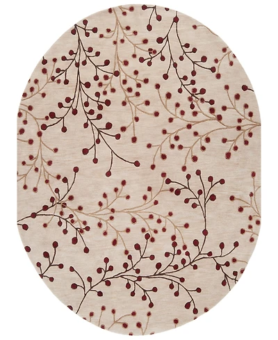 Livabliss Athena Ath-5053 Burgundy 6' x 9' Oval Area Rug
