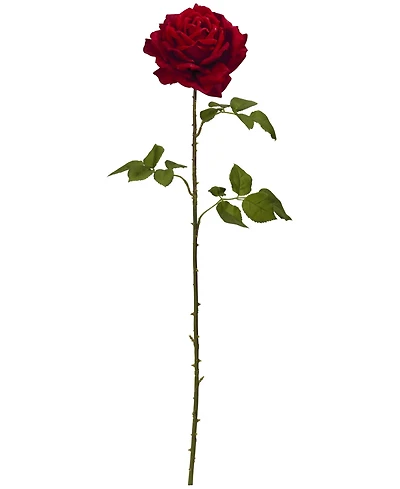 Nearly Natural 33" Elegant Red Giant Rose Artificial Flower, Set of 4