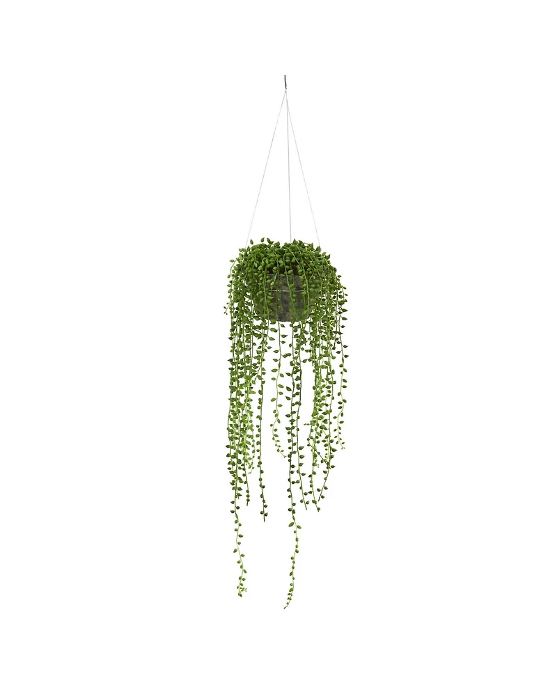 Nearly Natural String of Pearl Artificial Plant Hanging Basket