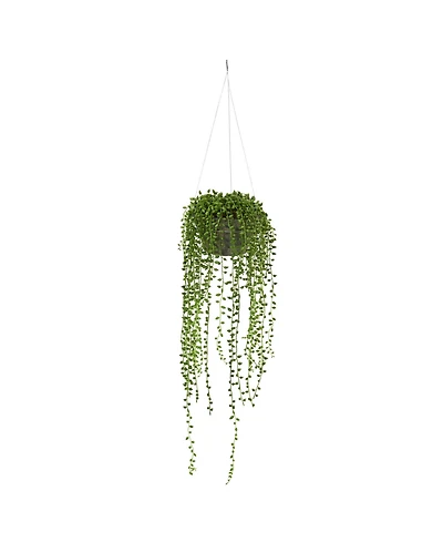 Nearly Natural String of Pearl Artificial Plant Hanging Basket