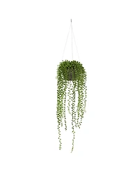 Nearly Natural String of Pearl Artificial Plant Hanging Basket