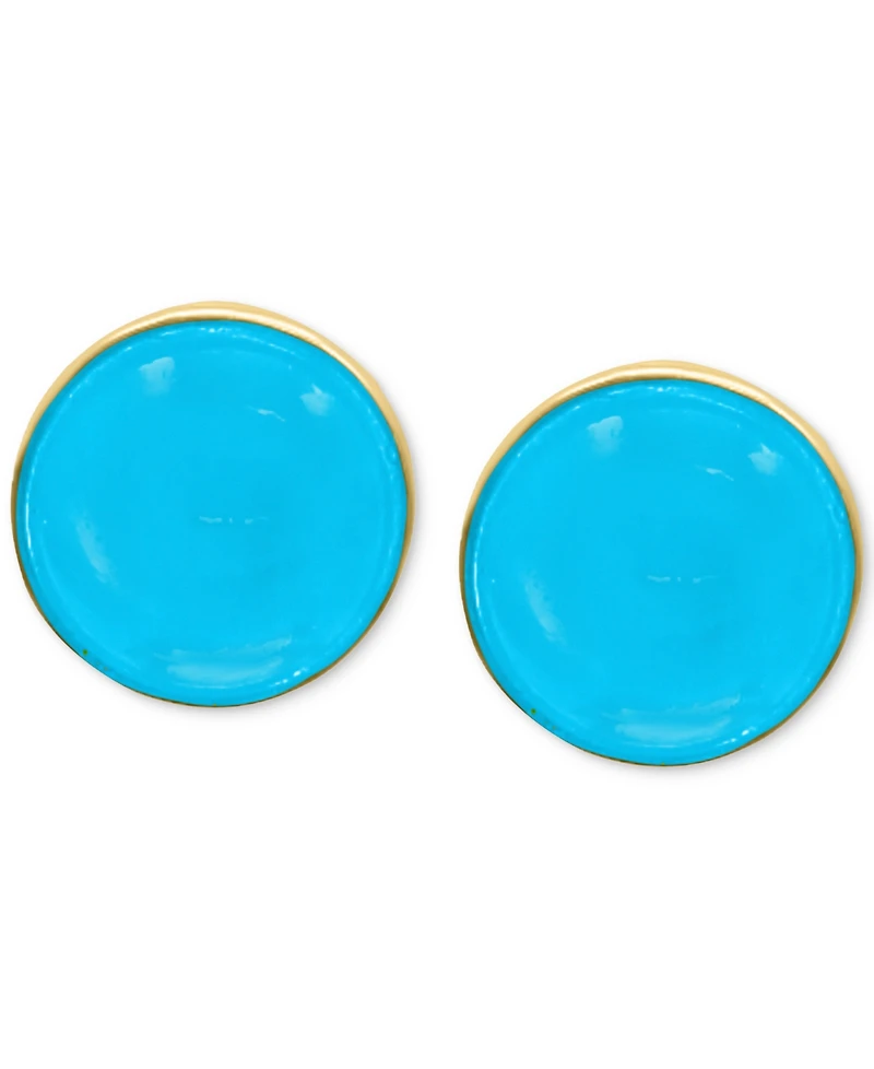 Effy Turquoise (6-1/2mm) Stud Earrings in 14k Gold