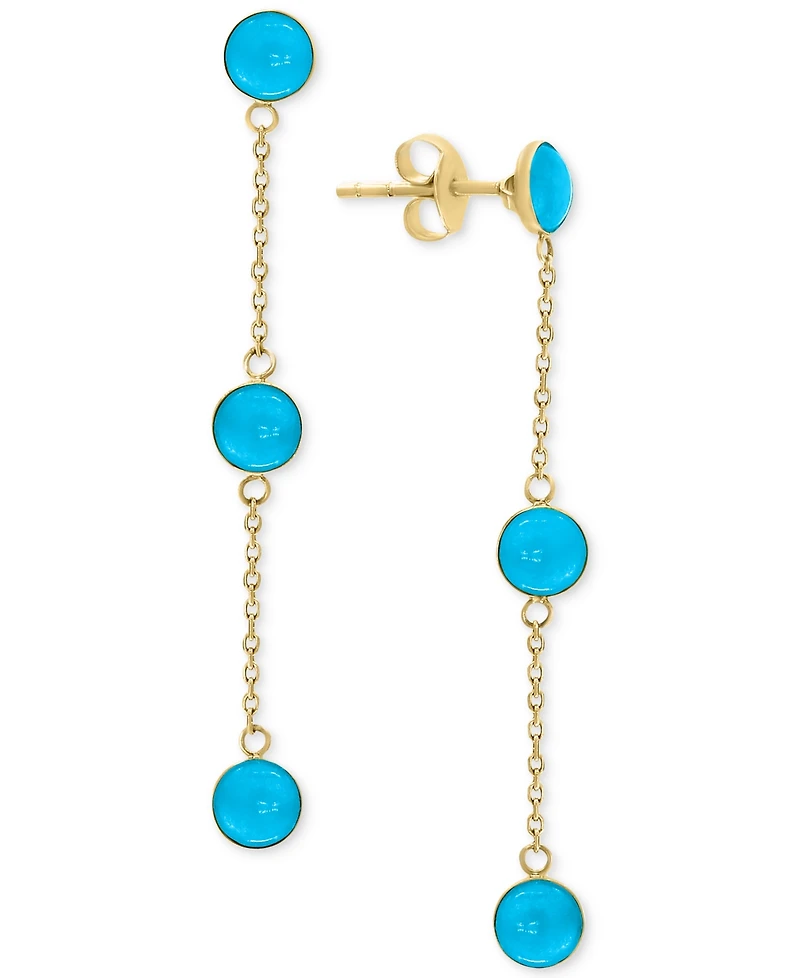 Effy Turquoise (5mm) Drop Earrings in 14k Gold