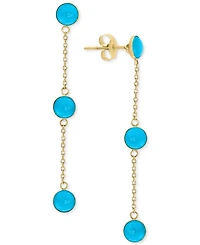 Effy Turquoise (5mm) Drop Earrings in 14k Gold