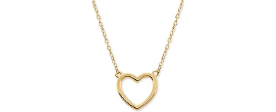 Open Heart 17" Pendant Necklace in 10k Gold