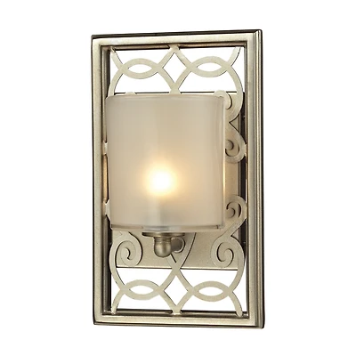 Santa Monica Collection 1 Light Bath In Aged Silver