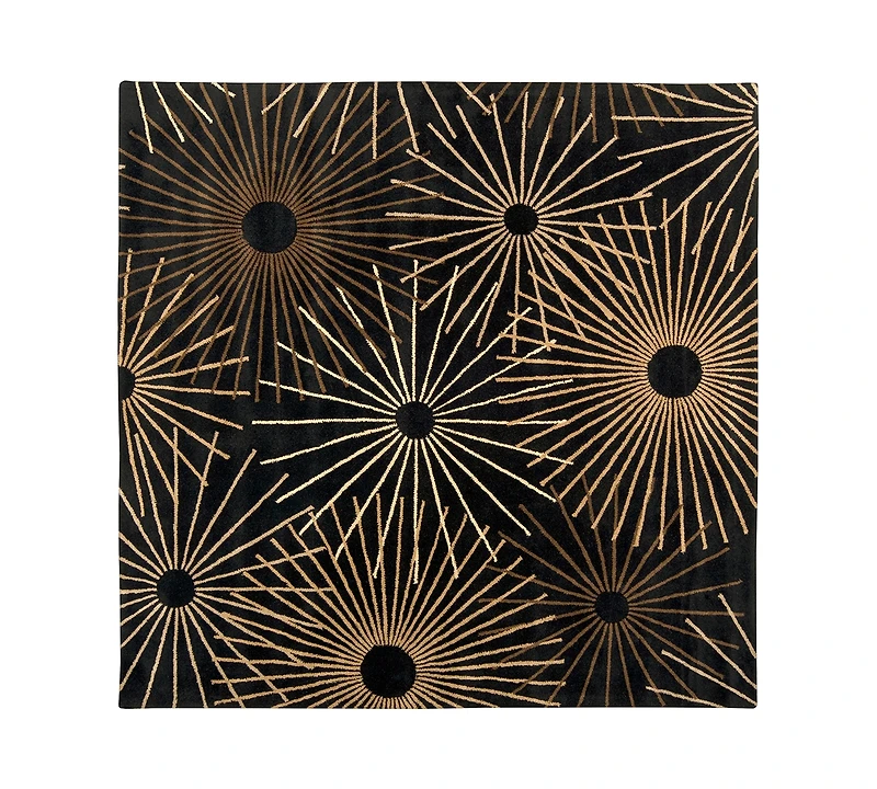 Livabliss Forum Fm-7090 Black 4' Square Area Rug