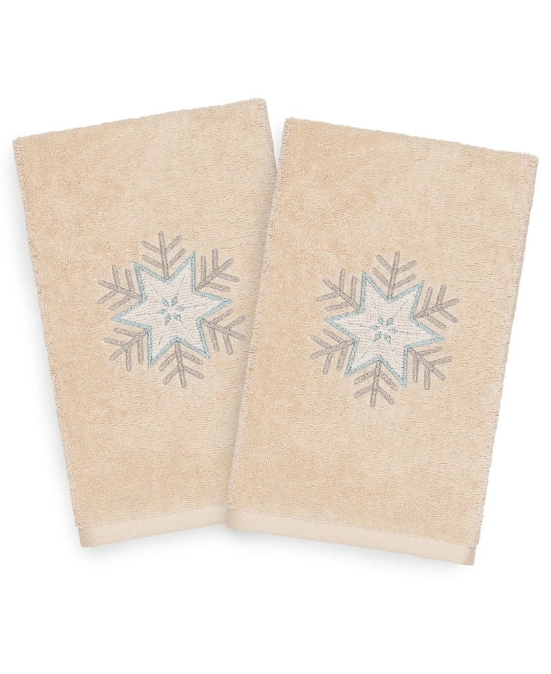 Linum Home Christmas Crystal 100% Turkish Cotton 2-Pc. Hand Towel Set