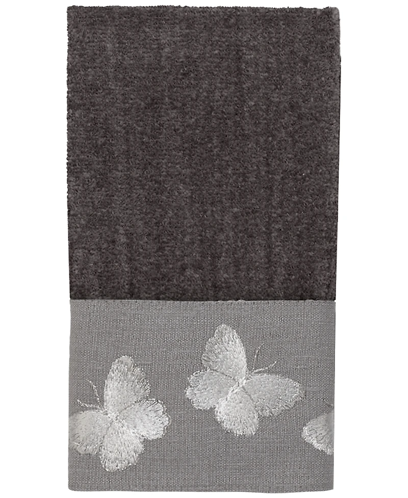Avanti Yara Butterfly Bordered Cotton Fingertip Towel, 11" x 18"